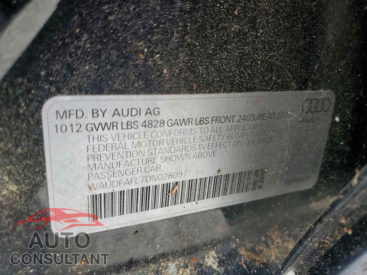 AUDI A4 2013 - WAUDFAFL7DN028097