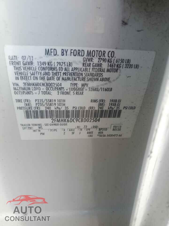 FORD FLEX 2012 - 2FMHK6DC9CBD02504
