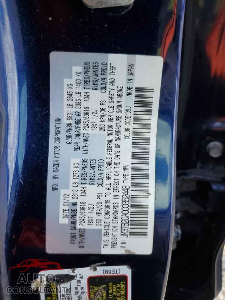 MAZDA CX-9 2012 - JM3TB2CA0C0352448
