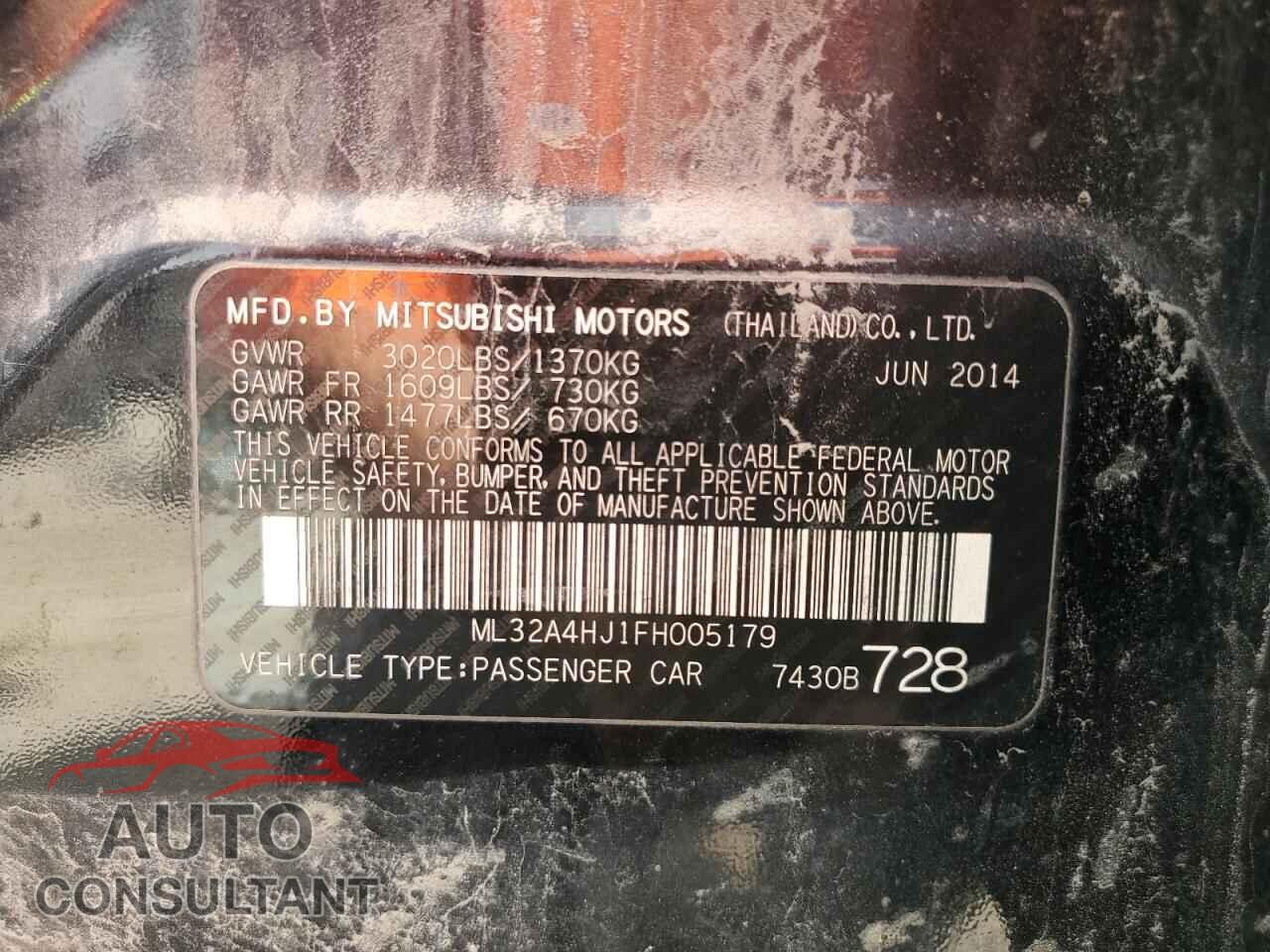 MITSUBISHI MIRAGE 2015 - ML32A4HJ1FH005179