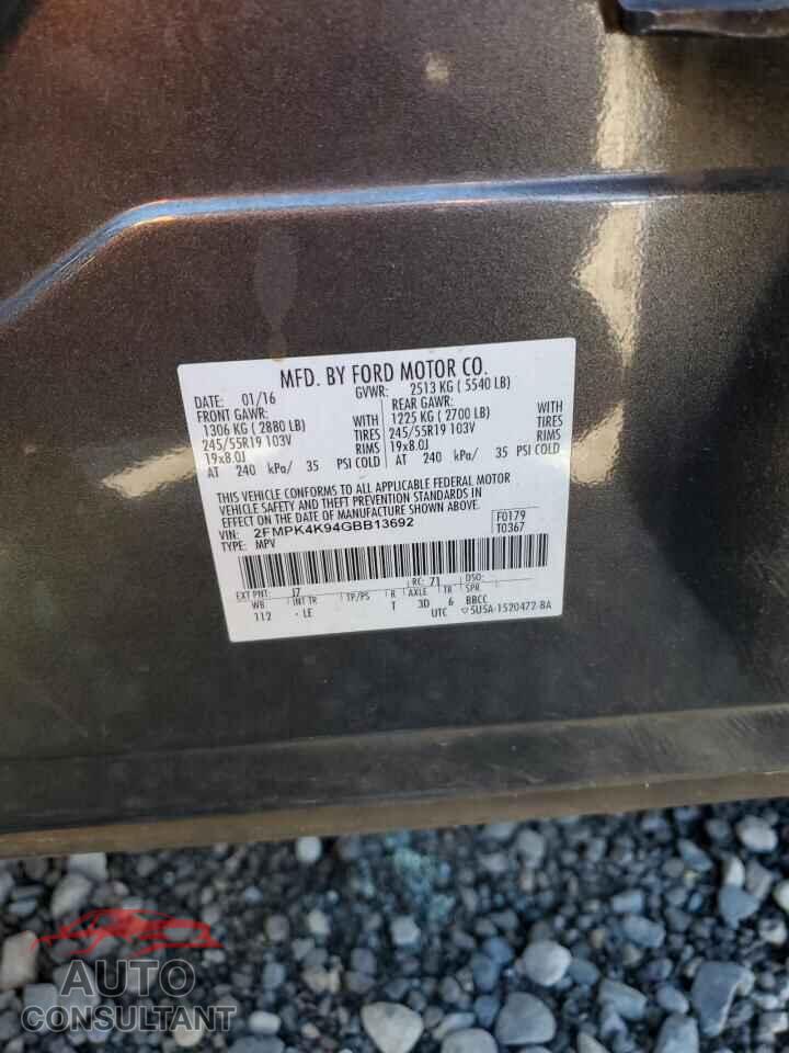 FORD EDGE 2016 - 2FMPK4K94GBB13692