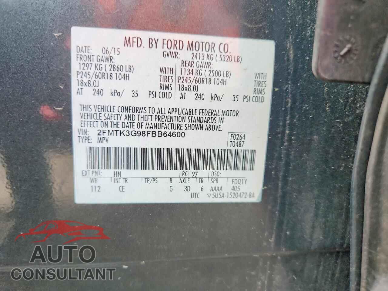 FORD EDGE 2015 - 2FMTK3G98FBB64600