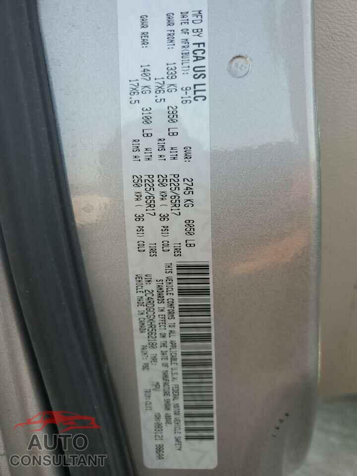DODGE CARAVAN 2017 - 2C4RDGCGXHR562180