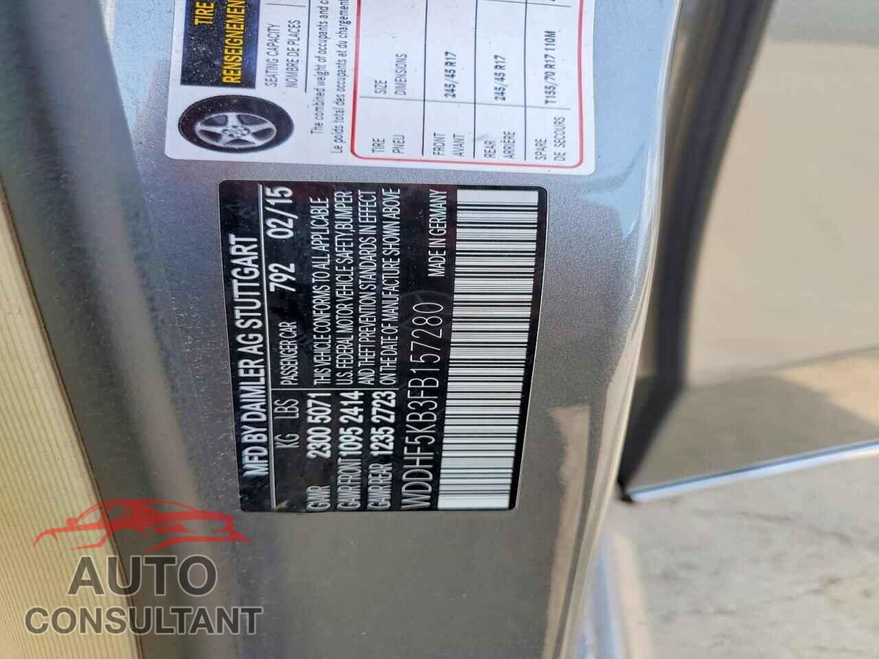 MERCEDES-BENZ E-CLASS 2015 - WDDHF5KB3FB157280