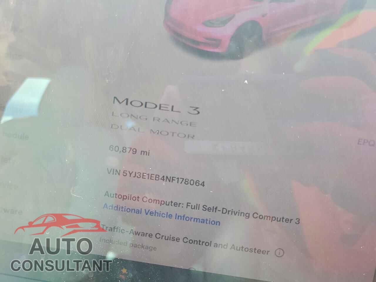TESLA MODEL 3 2022 - 5YJ3E1EB4NF178064
