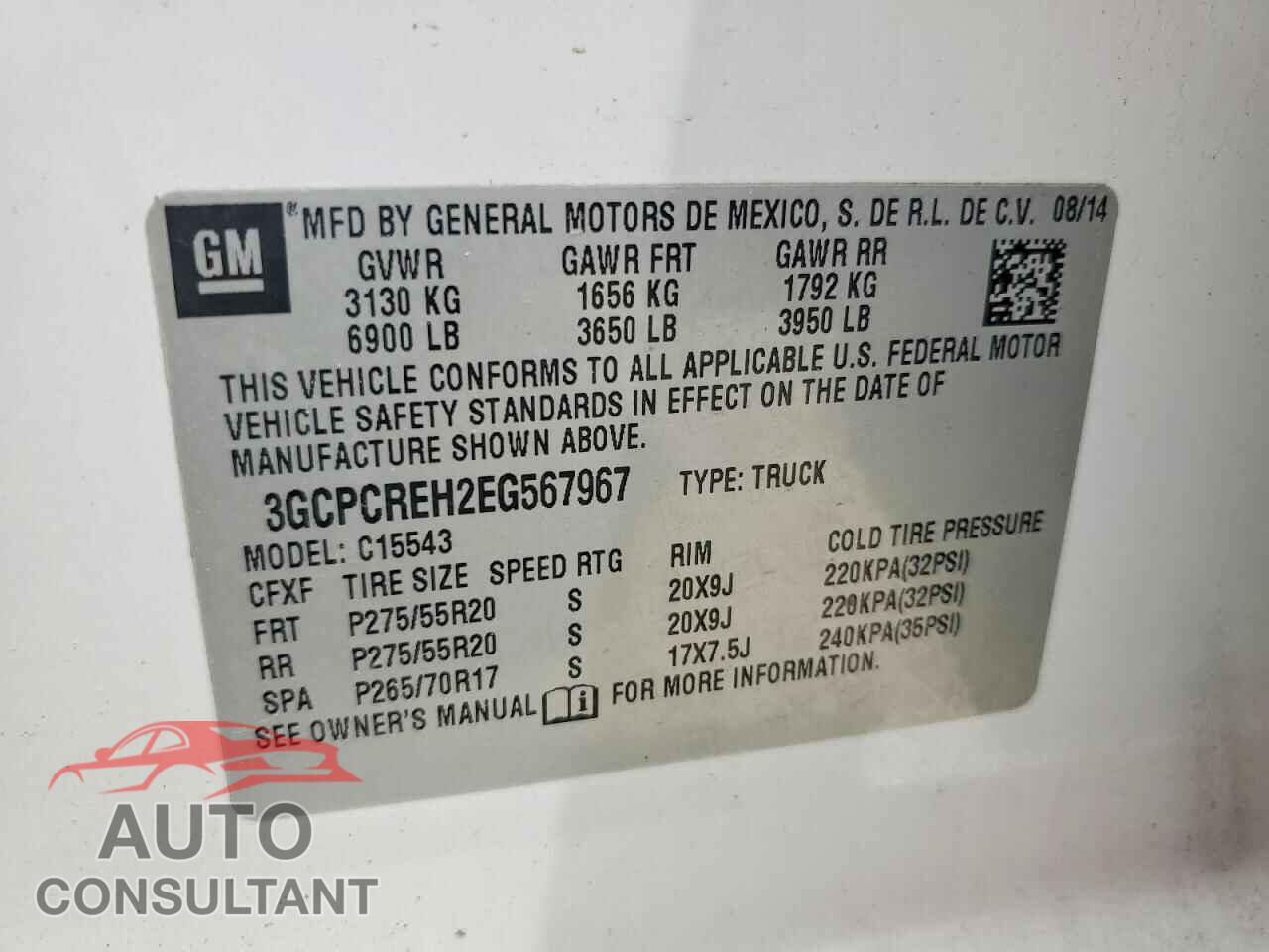 CHEVROLET SILVERADO 2014 - 3GCPCREH2EG567967