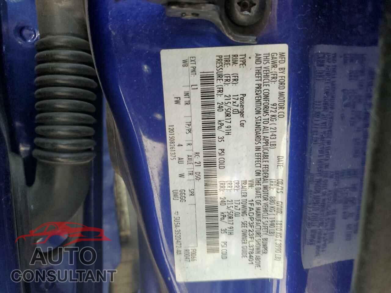 FORD FOCUS 2015 - 1FADP3F23FL378401