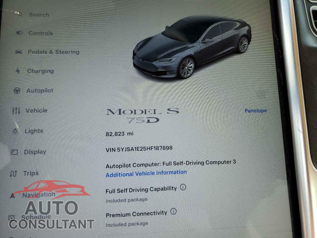 TESLA MODEL S 2017 - 5YJSA1E25HF187898