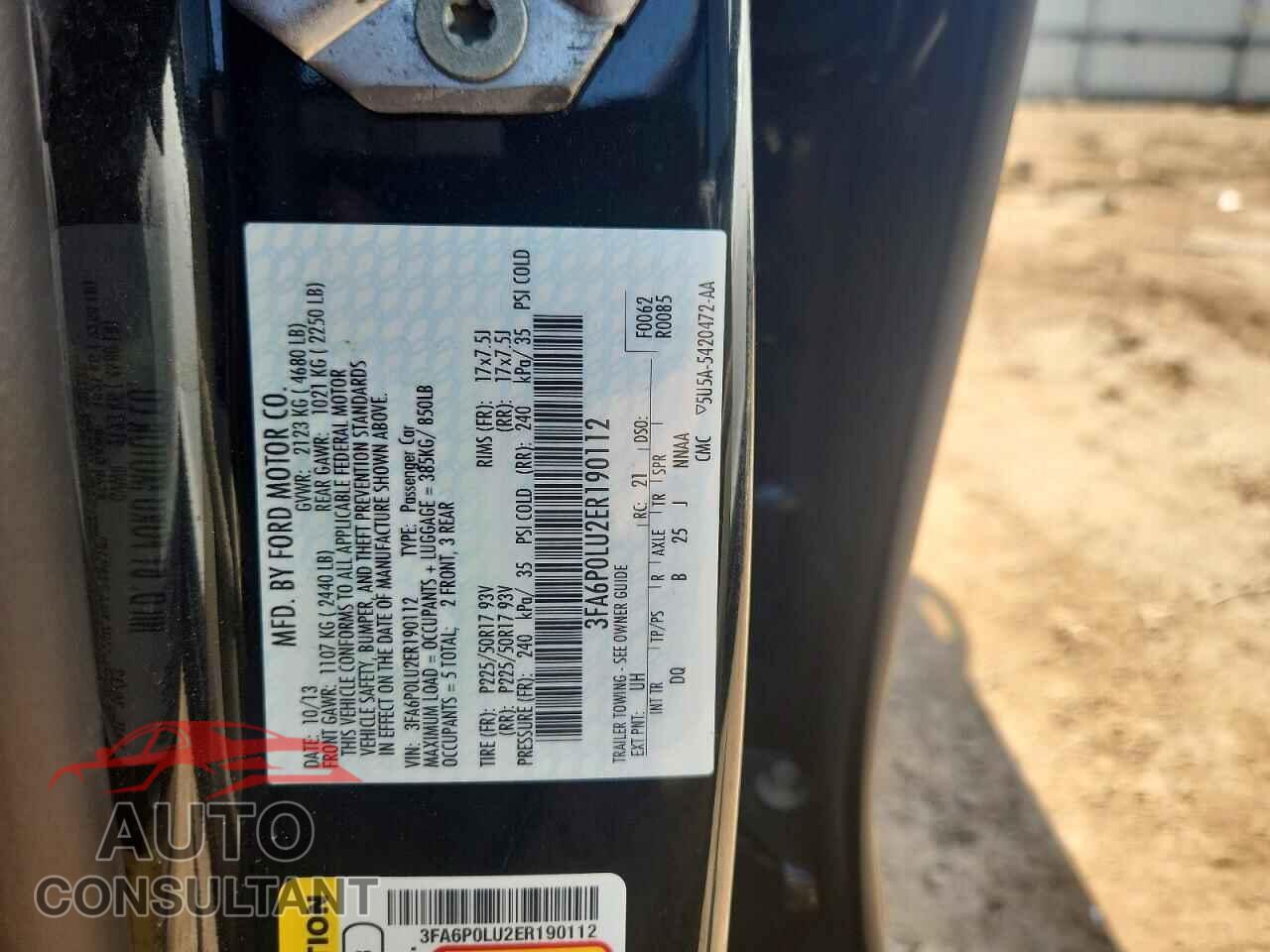 FORD FUSION 2014 - 3FA6P0LU2ER190112