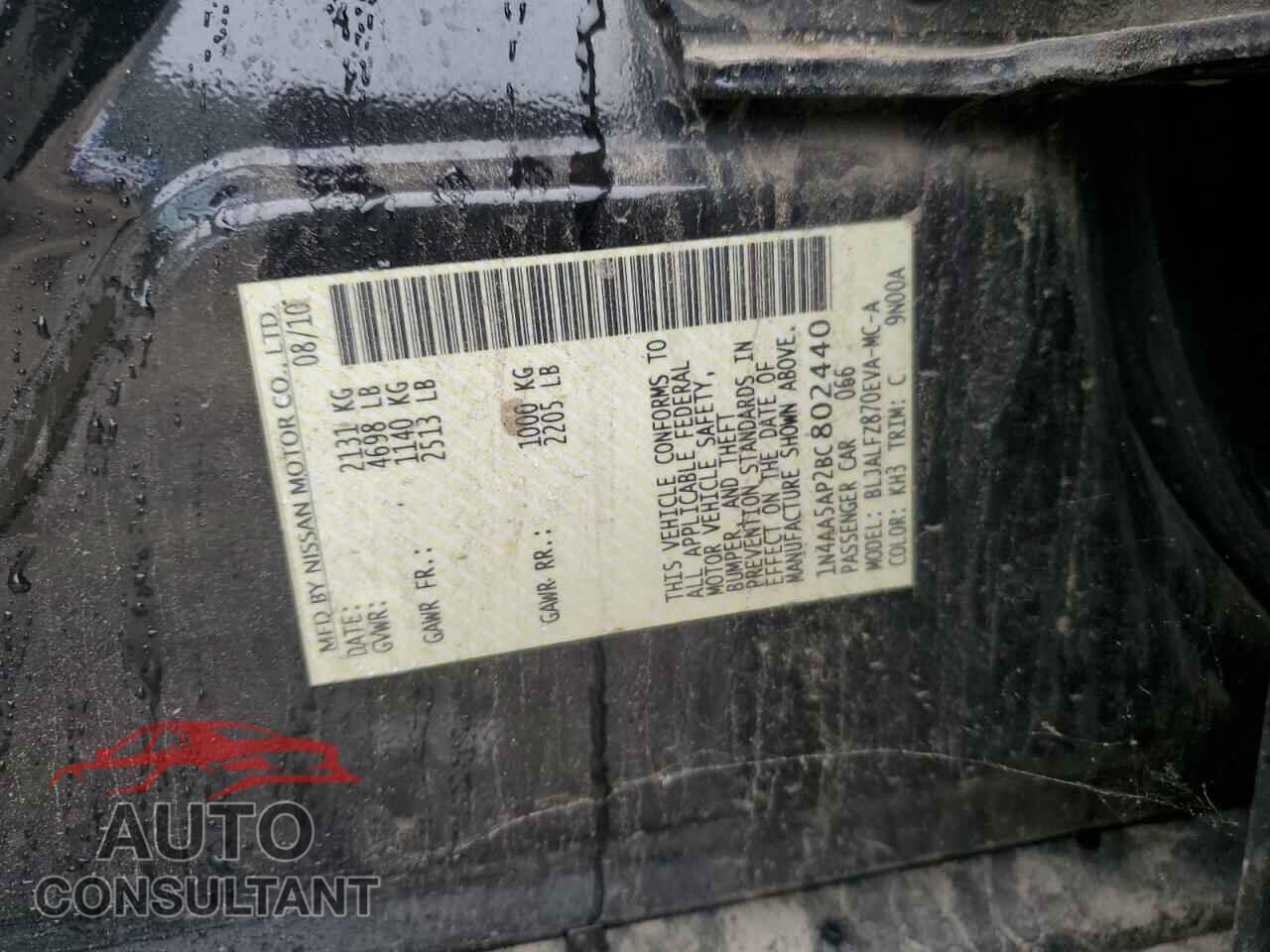 NISSAN MAXIMA 2011 - 1N4AA5AP2BC802440
