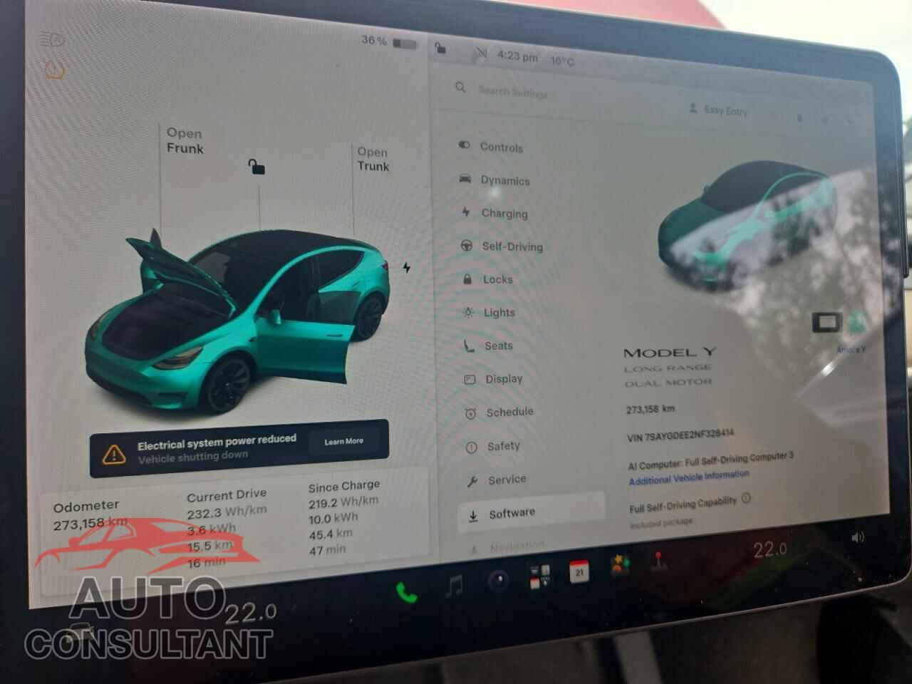 TESLA MODEL Y 2022 - 7SAYGDEE2NF328414