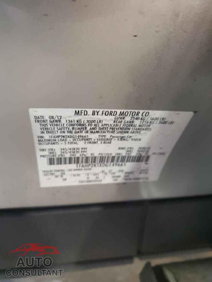 FORD TAURUS 2013 - 1FAHP2KTXDG149665