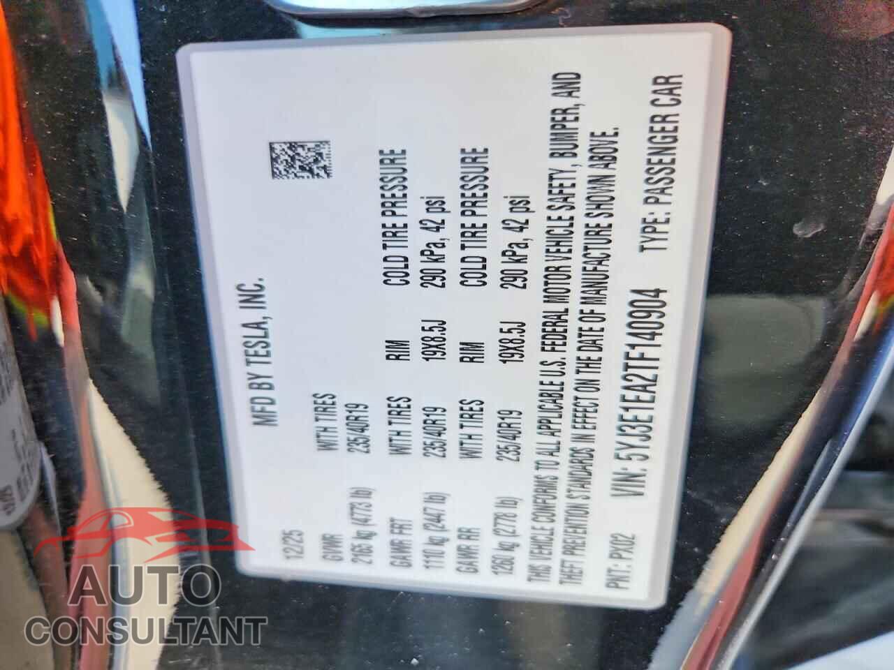 TESLA MODEL 3 2026 - 5YJ3E1EA2TF140904