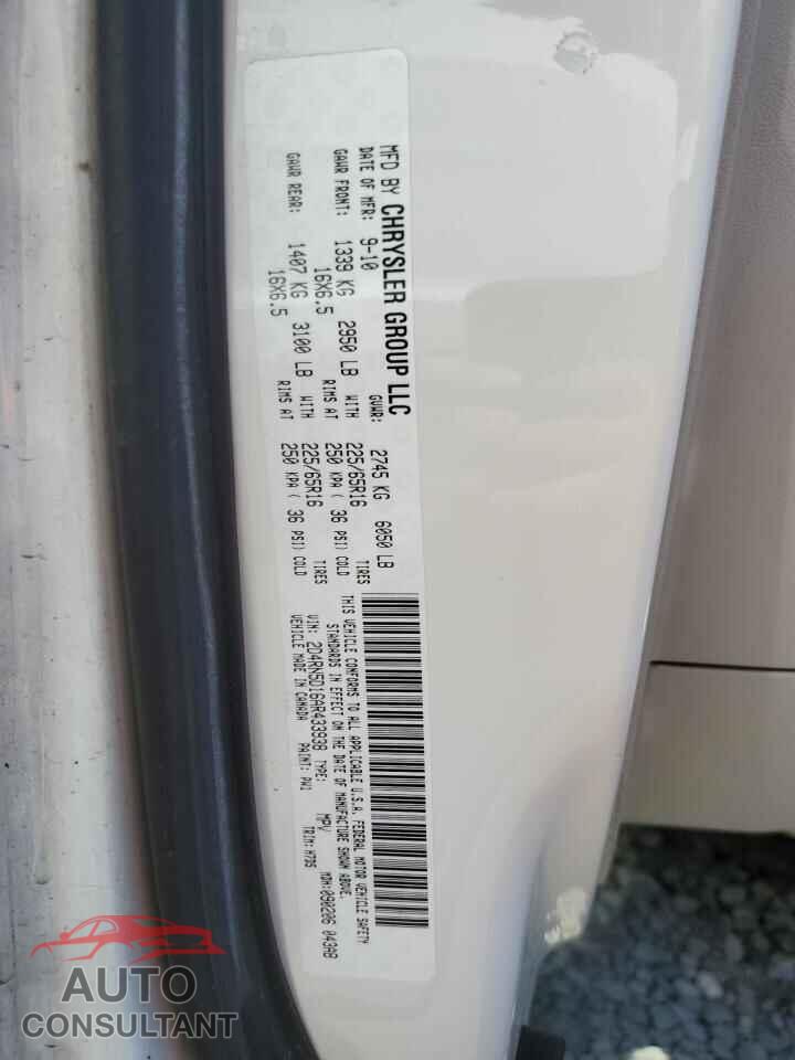 DODGE CARAVAN 2010 - 2D4RN5D16AR433938