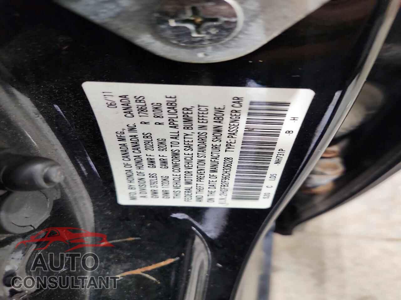 HONDA CIVIC 2012 - 2HGFB2F96CH306028