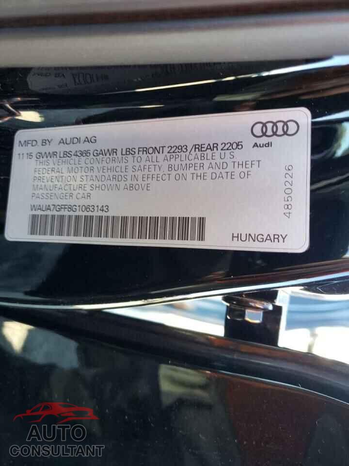 AUDI A3 2016 - WAUA7GFF8G1063143