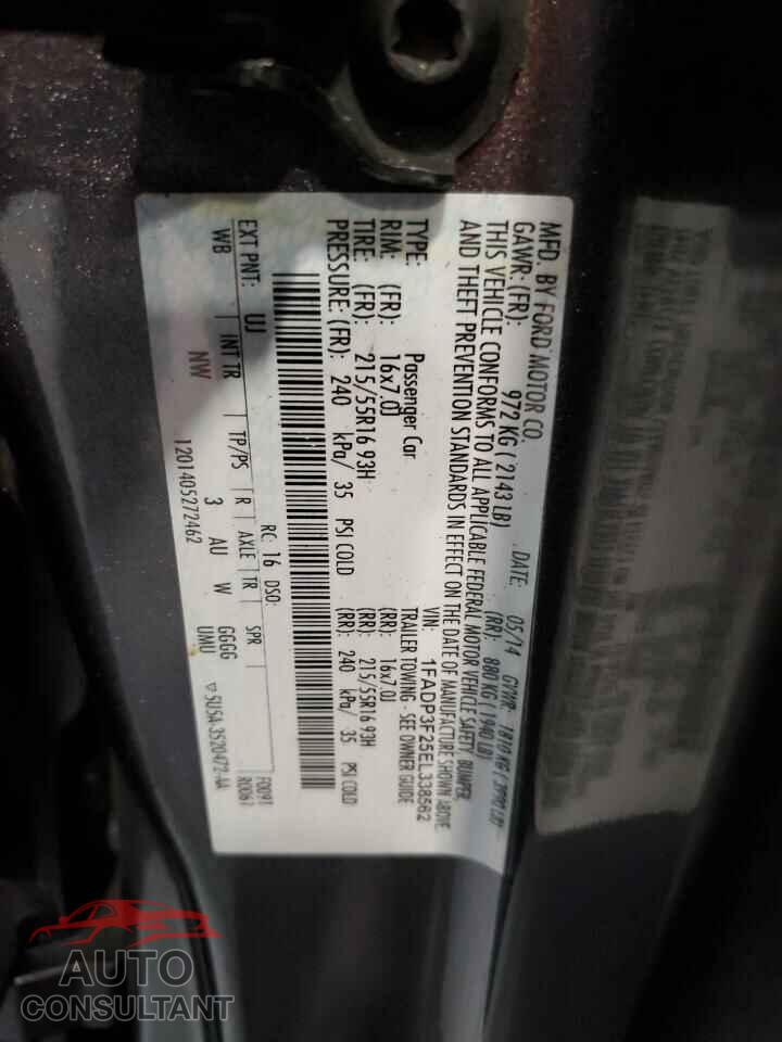 FORD FOCUS 2014 - 1FADP3F25EL338562