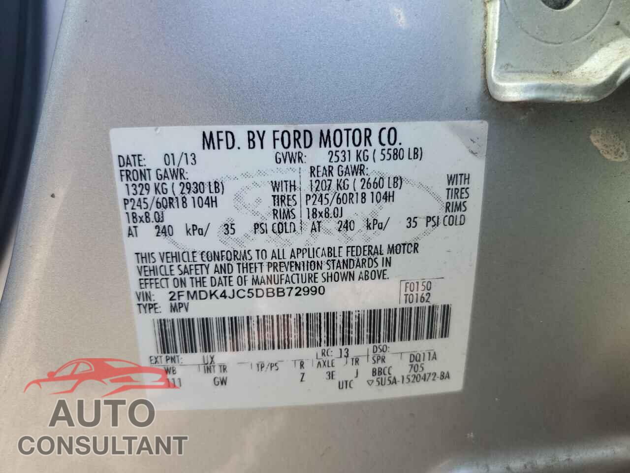 FORD EDGE 2013 - 2FMDK4JC5DBB72990