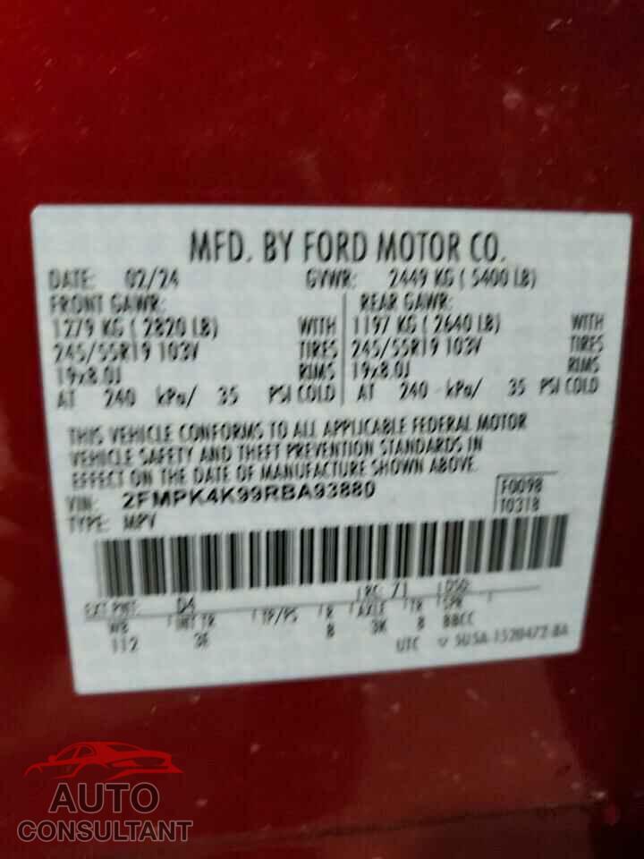 FORD EDGE 2024 - 2FMPK4K99RBA93880