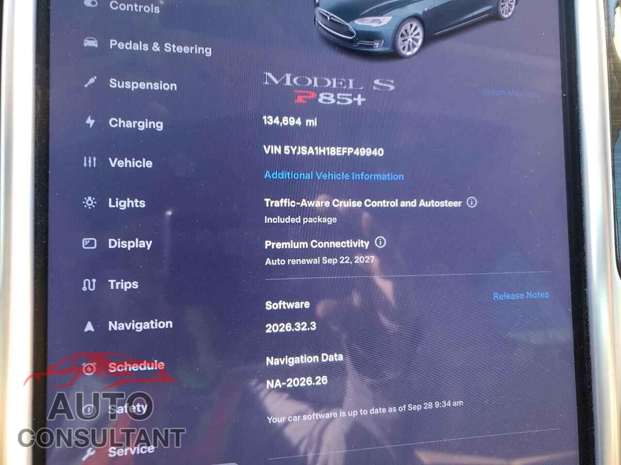 TESLA MODEL S 2014 - 5YJSA1H18EFP49940