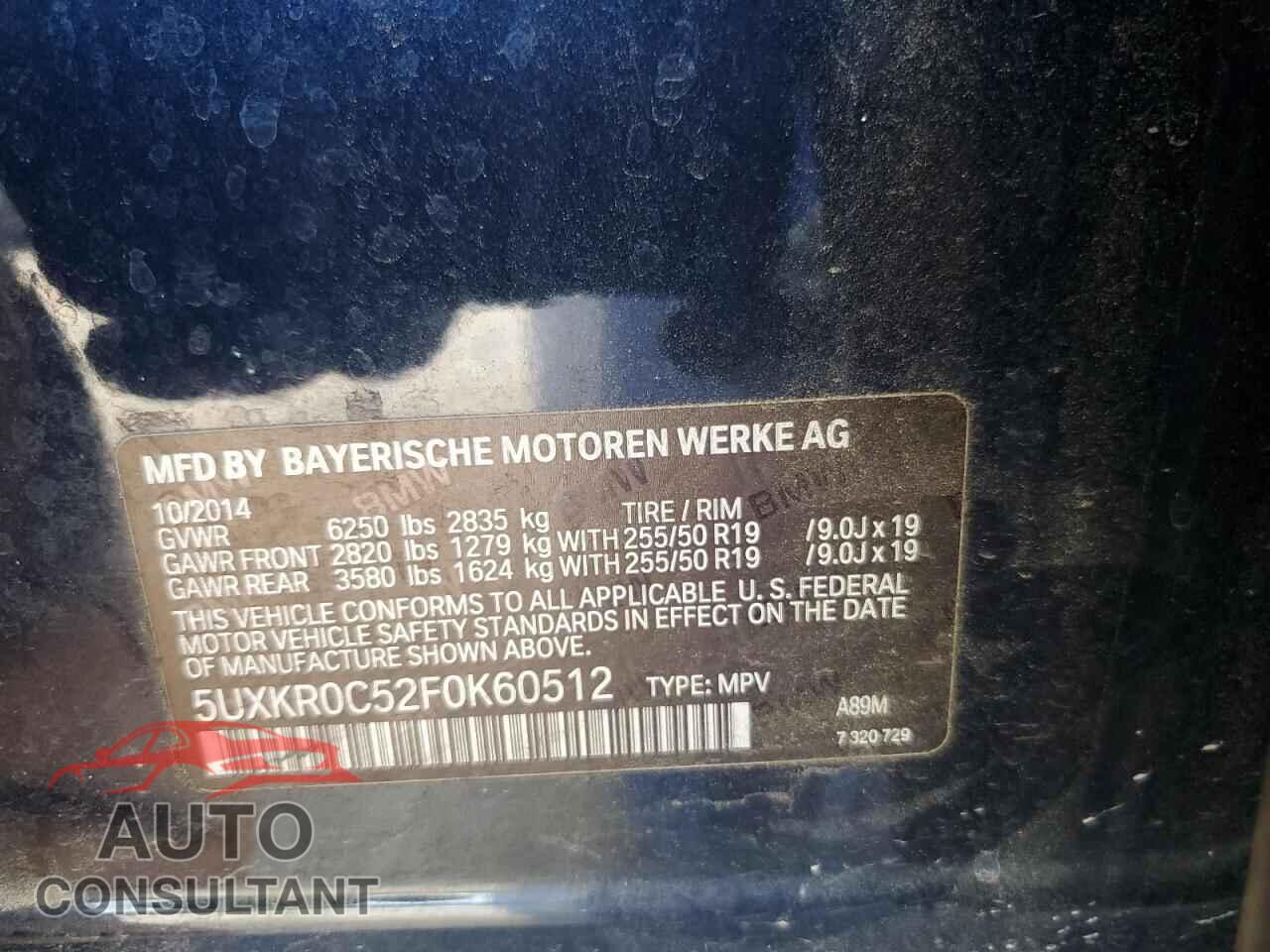 BMW X5 2015 - 5UXKR0C52F0K60512