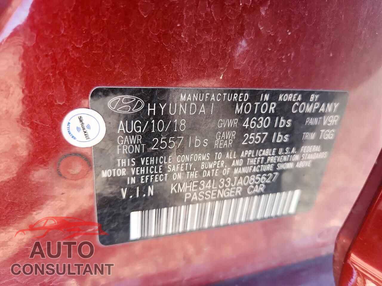 HYUNDAI SONATA 2018 - KMHE34L33JA085627