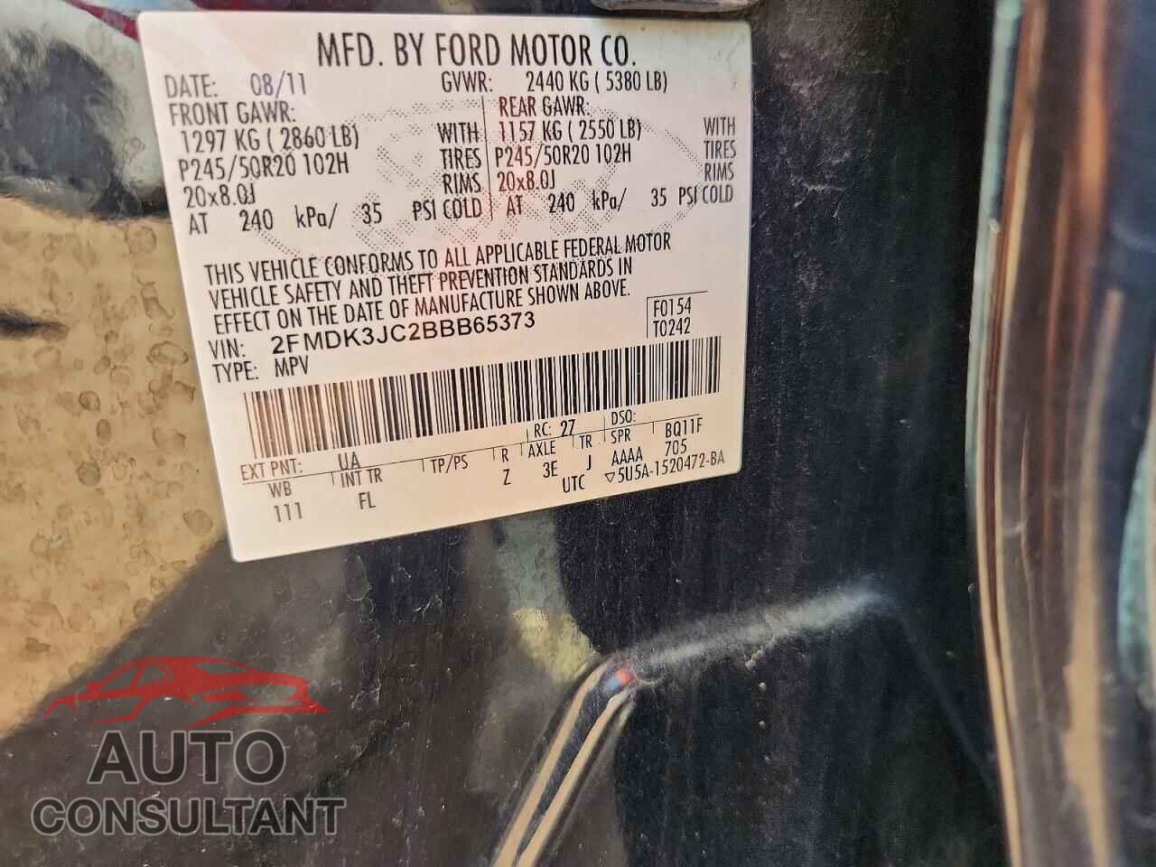 FORD EDGE 2011 - 2FMDK3JC2BBB65373