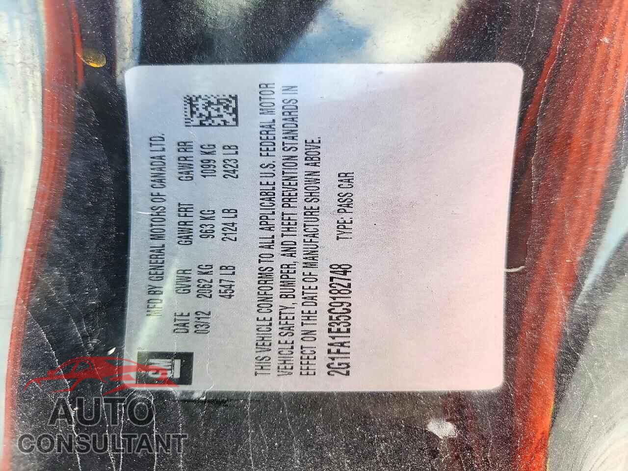 CHEVROLET CAMARO 2012 - 2G1FA1E35C9182748