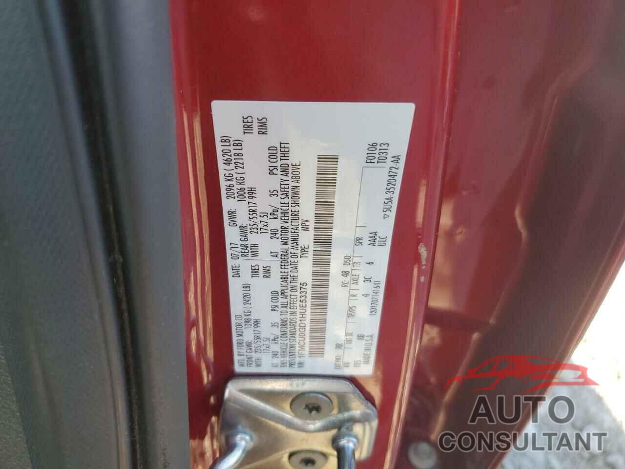 FORD ESCAPE 2017 - 1FMCU0GD1HUE53375