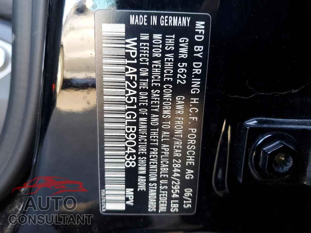 PORSCHE MACAN 2016 - WP1AF2A51GLB90438