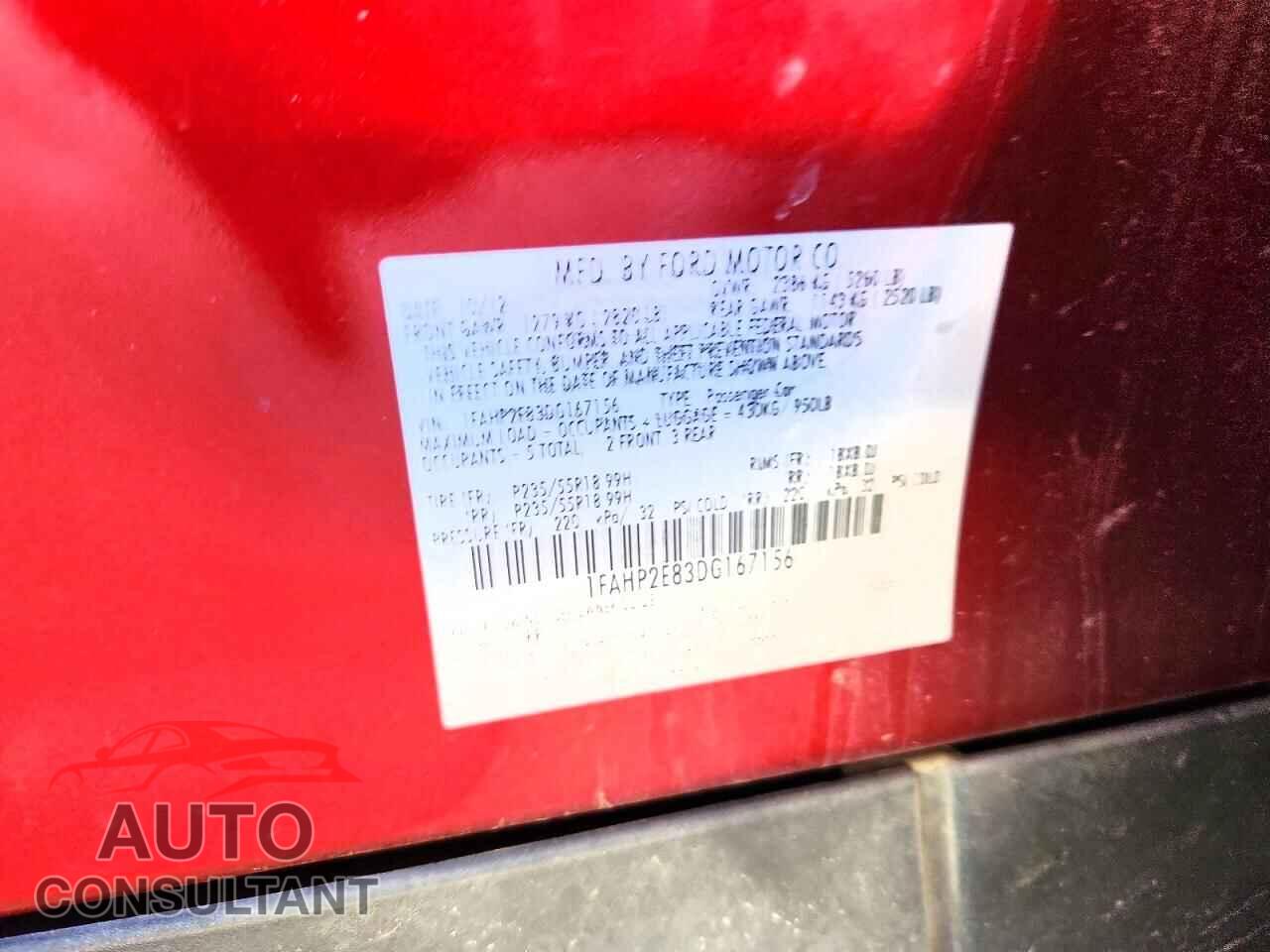 FORD TAURUS 2013 - 1FAHP2E83DG167156