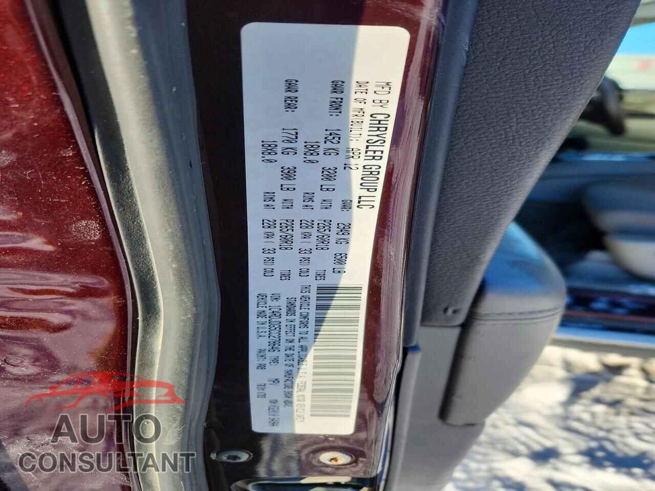 DODGE DURANGO 2012 - 1C4RDJDG5CC278646