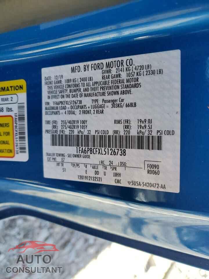 FORD MUSTANG 2020 - 1FA6P8CFXL5126738