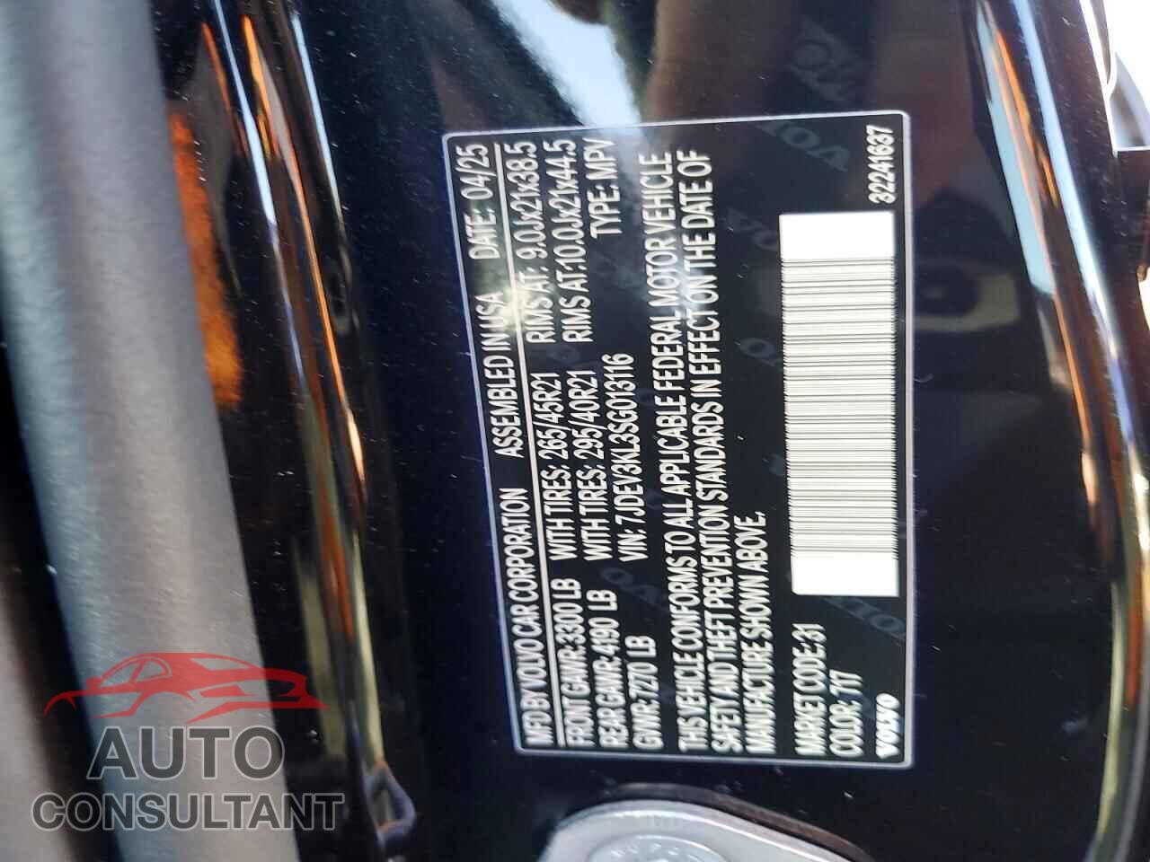 VOLVO EX90 ULTRA 2025 - 7JDEV3KL3SG013116