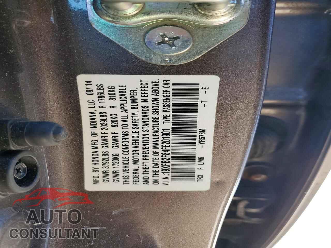 HONDA CIVIC 2015 - 19XFB2F84FE201901
