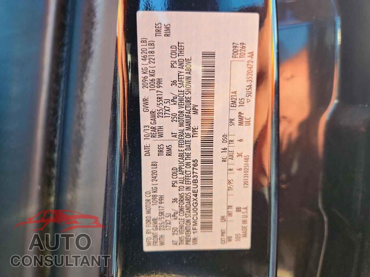 FORD ESCAPE 2014 - 1FMCU0GX4EUB37765