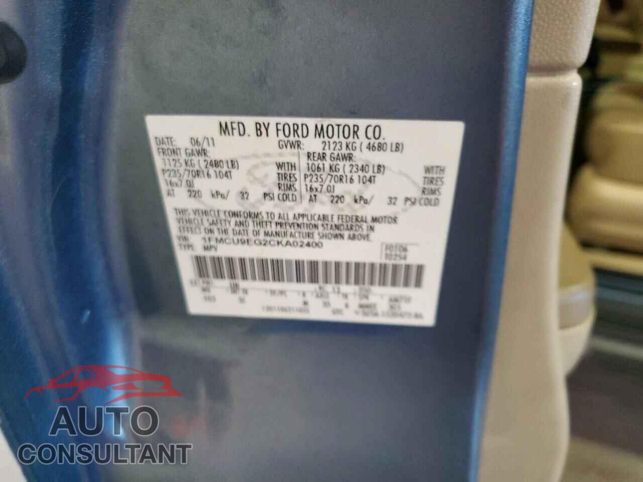 FORD ESCAPE 2012 - 1FMCU9EG2CKA02400