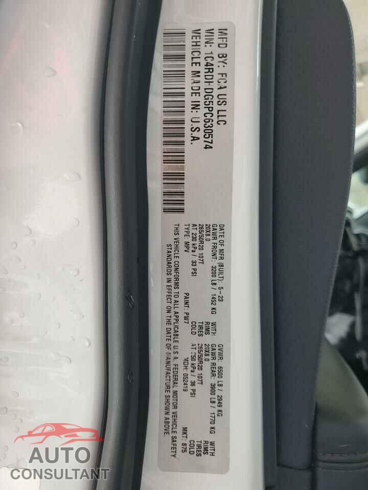 DODGE DURANGO 2023 - 1C4RDHDG5PC630574