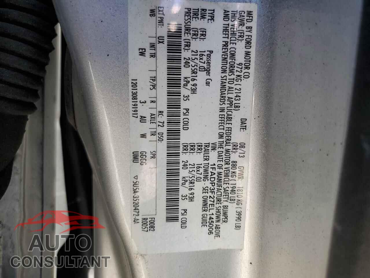 FORD FOCUS 2014 - 1FADP3F27EL145006
