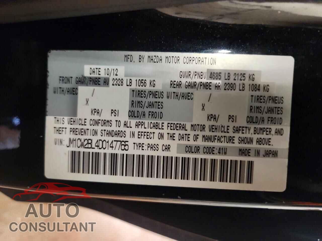 MAZDA 5 2013 - JM1CW2BL4D0147765