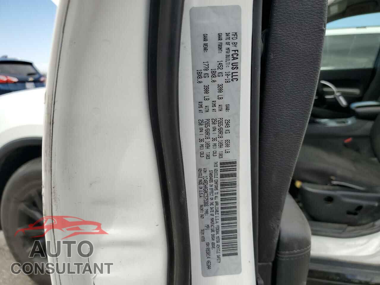 DODGE DURANGO 2019 - 1C4RDHAG0KC575366
