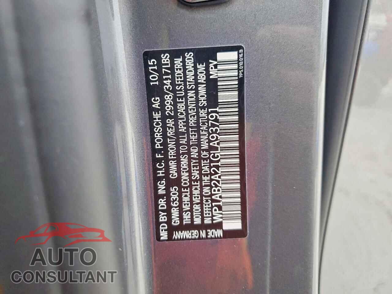 PORSCHE CAYENNE 2016 - WP1AB2A21GLA93791