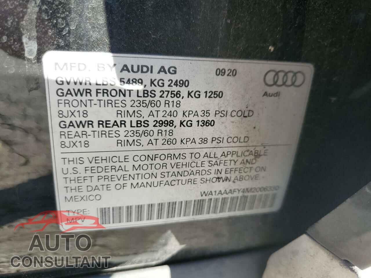 AUDI Q5 2021 - WA1AAAFY4M2006330