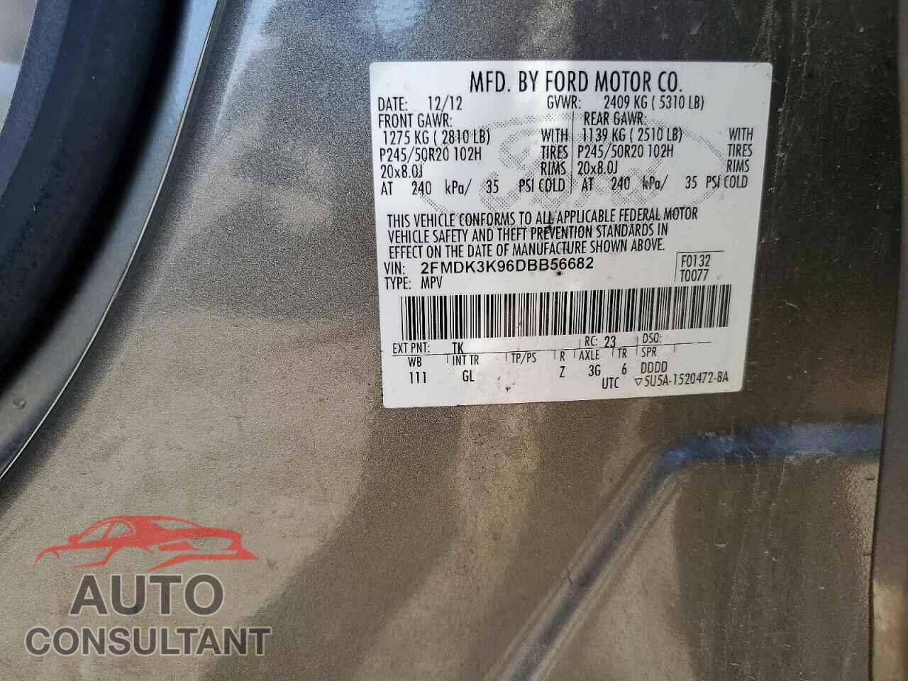 FORD EDGE 2013 - 2FMDK3K96DBB56682