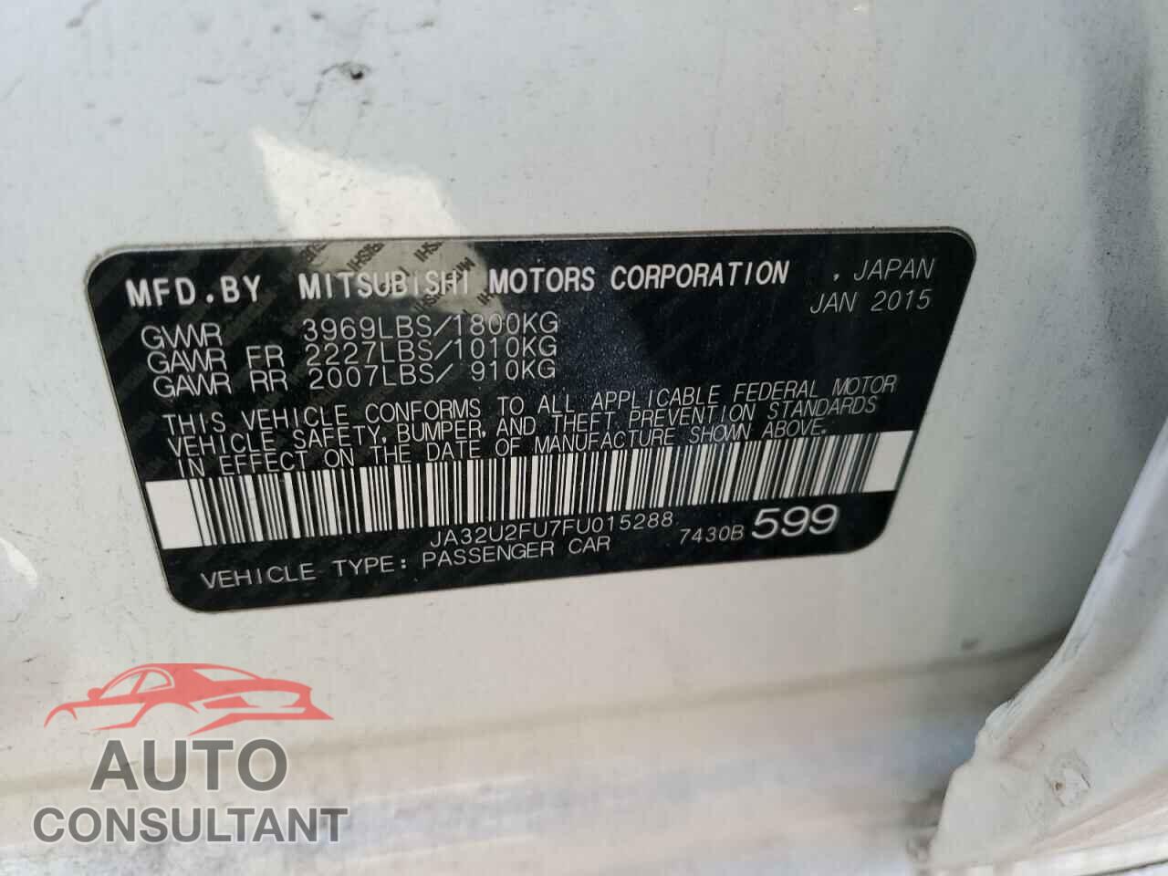 MITSUBISHI LANCER 2015 - JA32U2FU7FU015288