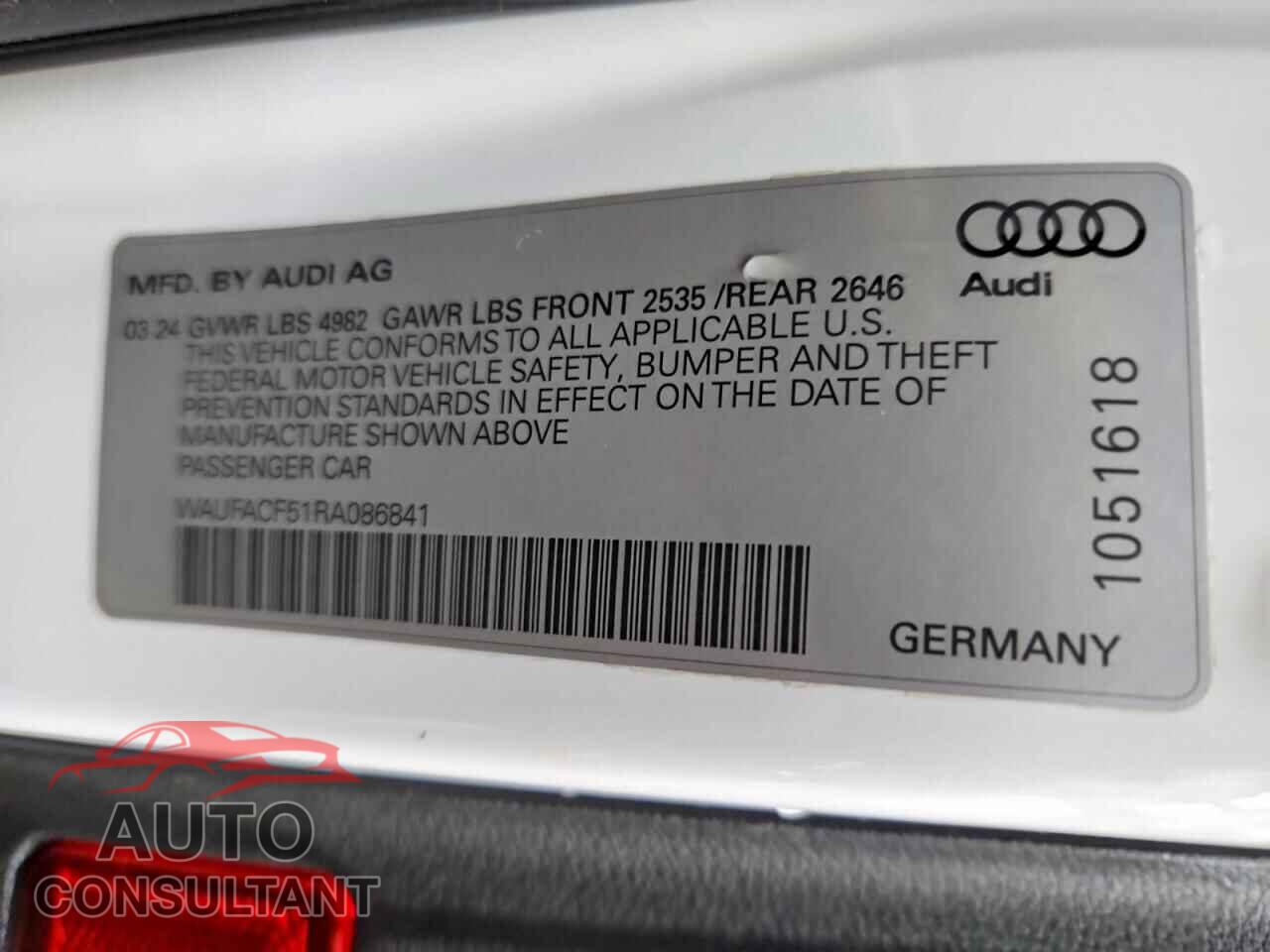 AUDI A5 2024 - WAUFACF51RA086841