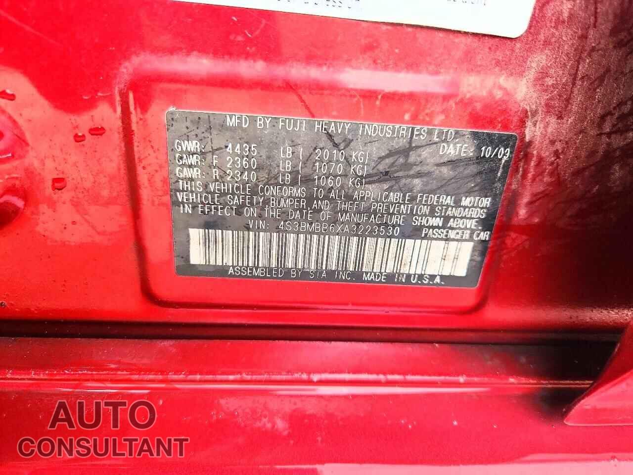 SUBARU LEGACY 2010 - 4S3BMBB6XA3223530