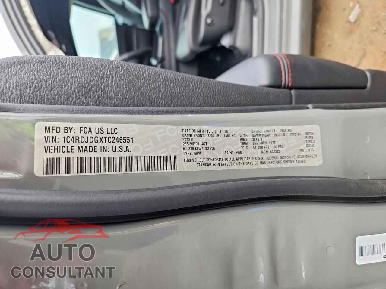 DODGE DURANGO 2026 - 1C4RDJDGXTC246551