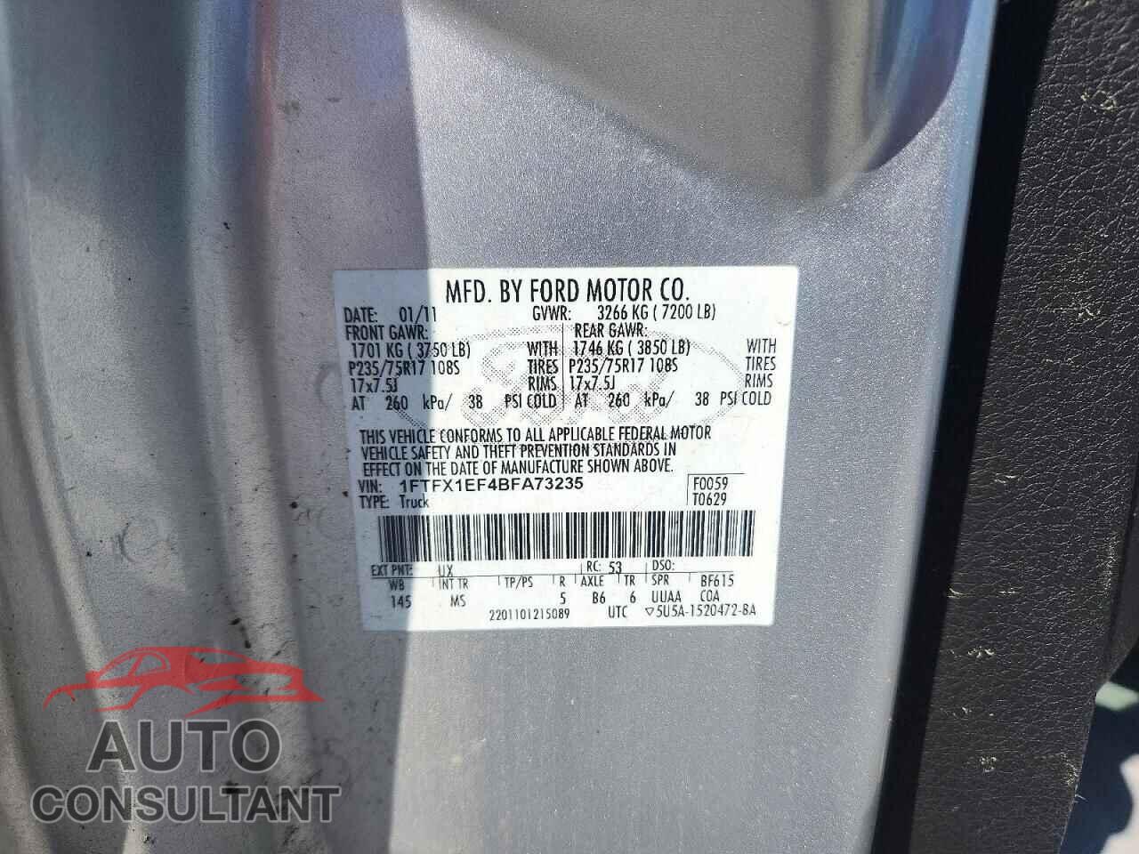 FORD F150 2011 - 1FTFX1EF4BFA73235
