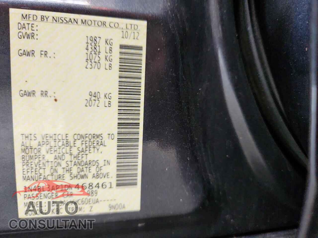 NISSAN ALTIMA 2013 - 1N4BL3AP1DN468461